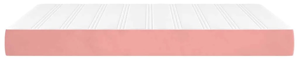 vidaXL Στρώμα με Pocket Springs Ροζ 140x210x20 εκ. Βελούδινο