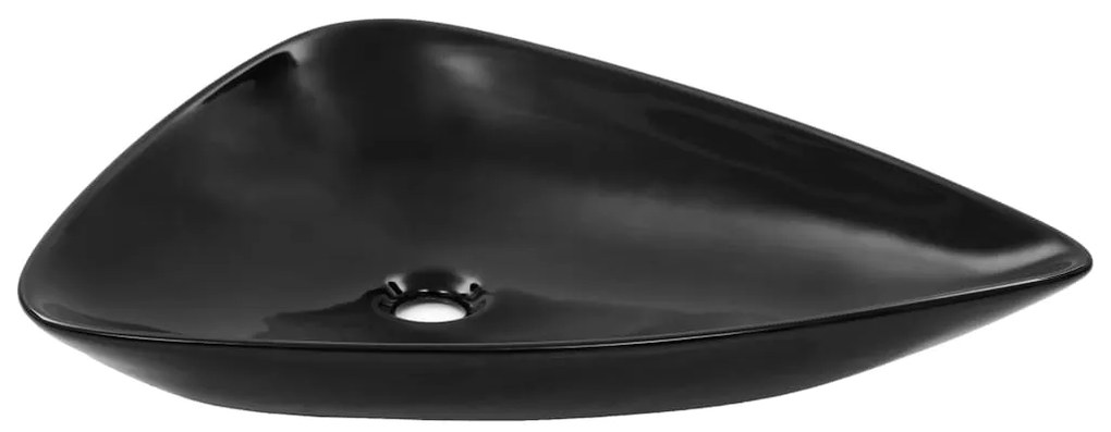 vidaXL Νιπτήρας Τριγωνικός Μαύρος 645 x 455 x 115 χιλ. Κεραμικός