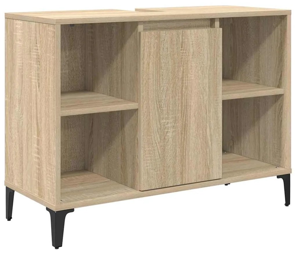 vidaXL Ντουλάπι νιπτήρα με ράφι με πόρτα Δρύς Sonoma 80 x 33 x 60 εκ