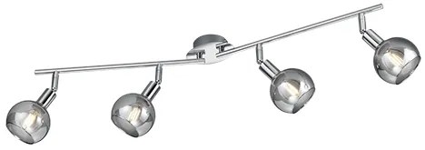 Σποτ Τετράφωτη Ράγα 4xE14 L85cm σε Ασημί Χρώμα Trio Lighting Brest R80594006