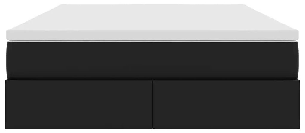 vidaXL Κρεβάτι με αποθηκευτικό χώρο και στρώμα Μαύρο 140 x 200 cm
