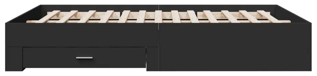 vidaXL Πλαίσιο Κρεβατιού με Συρτάρια Μαύρο 150 x 200 εκ. Επεξεργ. Ξύλο