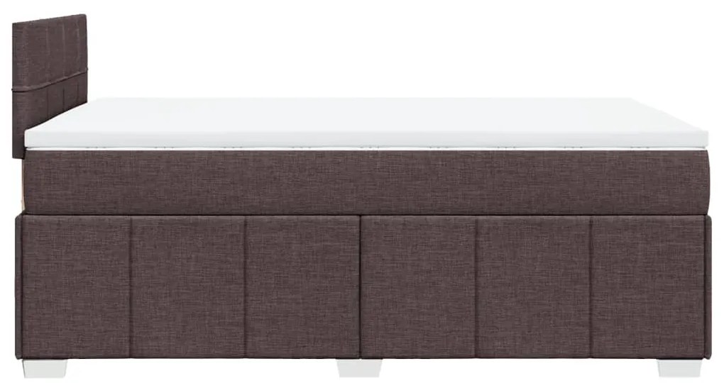 Κρεβάτι Boxspring με Στρώμα Σκούρο Καφέ 120x190 εκ Υφασμάτινο - Καφέ