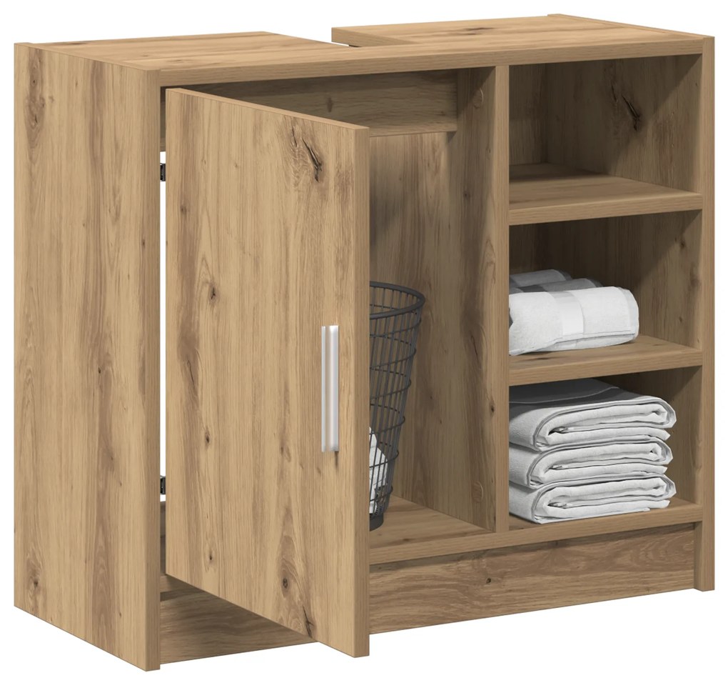 vidaXL Ντουλάπι νιπτήρα Artisan Oak 63x29x55 cm Επεξεργασμένο ξύλο