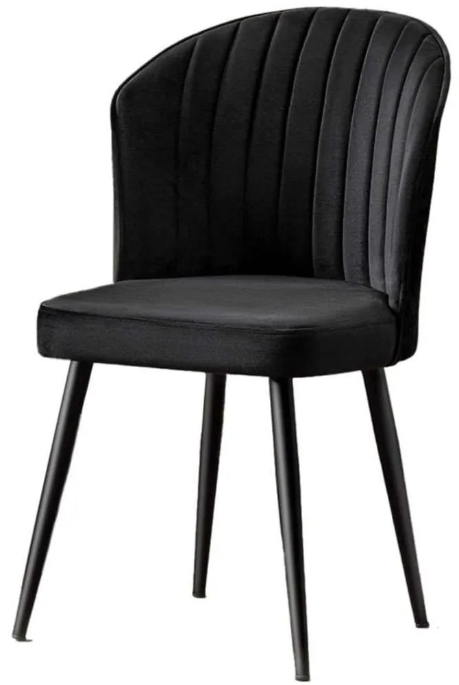 Καρέκλα Rubi (Σετ 4Τμχ) 107BCK1105 52x42x85cm Black Mdf,Fabric