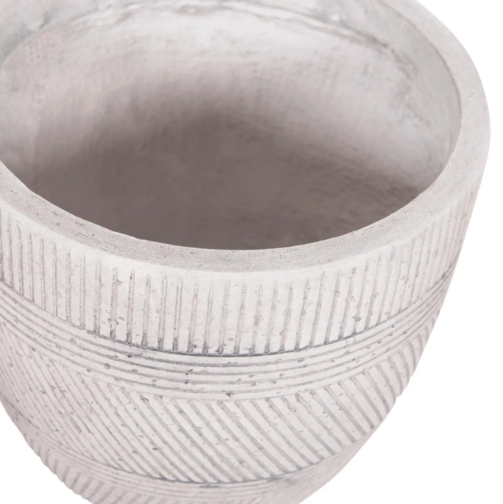 Σετ 4τεμ. Γλάστρες Στρόγγυλες GARDENER C4719 Fiberclay - Χρώμα Cement Φ44x43Υ εκ. 44x44x43 εκ.