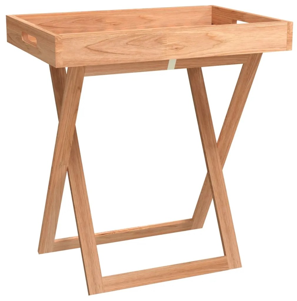 vidaXL Τραπέζι Δίσκος Πτυσσόμενο 52x36x56,5 εκ. Μασίφ Ξύλο Καρυδιάς