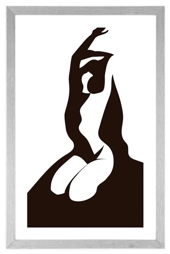 Αφίσα με πασπαρτού Η ευαισθησία του σώματος μιας γυναίκας - 60x90 white