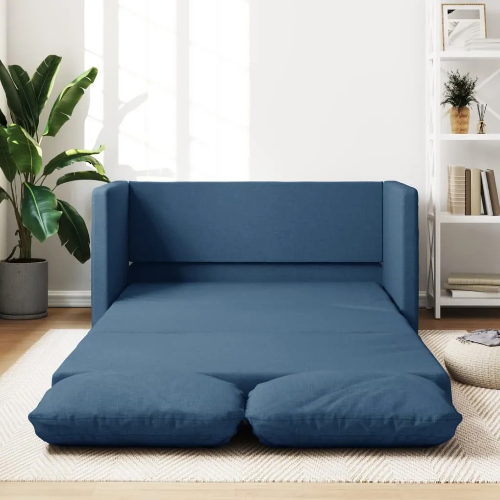 vidaXL Καναπές-Κρεβάτι Δαπέδου 2 σε 1 Μπλε 112x174x55 εκ. Ύφασμα