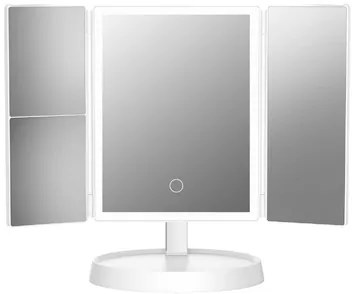 HOME USE επιτραπέζιος καθρέφτης HUH-0183, LED φως, 1x/2x/3x zoom, 2000mAh, λευκός