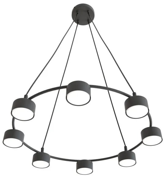 Κρεμαστό Φωτιστικό Οροφής 8xGX53 Φ64cm Starlit Emibig -1372/8-Μαύρο 1372/8