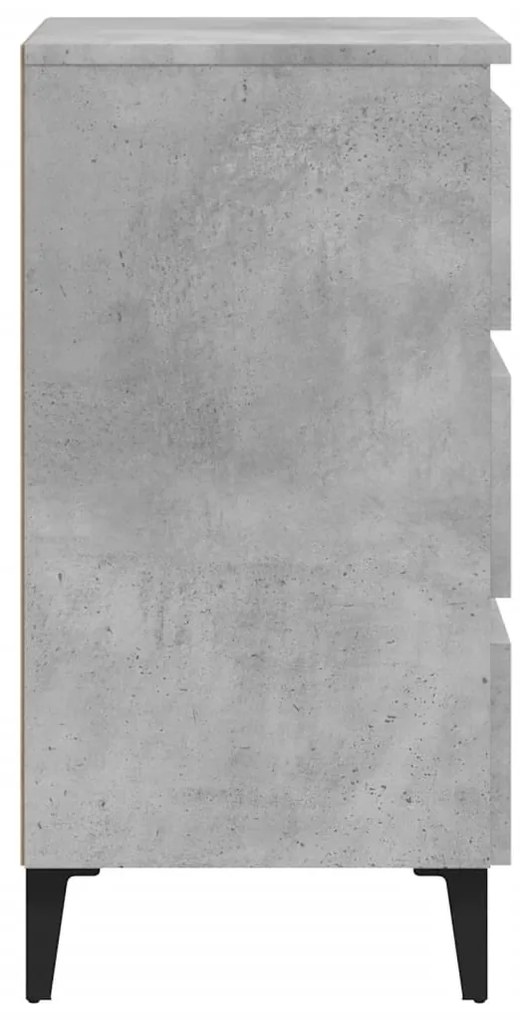 vidaXL Κομοδίνo Γκρι Σκυροδέματος 40 x 35 x 69 εκ. με Μεταλλικά Πόδια