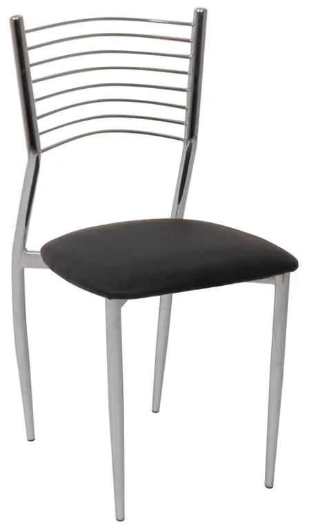 Καρέκλα Vivian Χρώμιο/PVC Μαύρο Συσκ.6τμχ 40x44x83cm