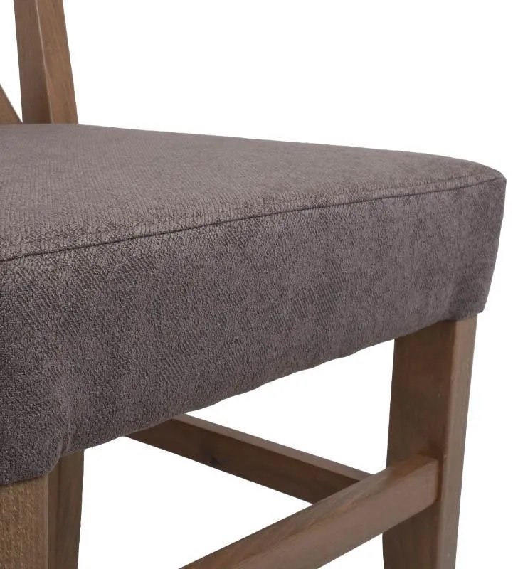 Καρέκλα Τραπεζαρίας ΤΧ Fylliana Grey Oak πόδια με Καφέ ύφασμα 43x44x98εκ. 2αδα 43x44x98 εκ.