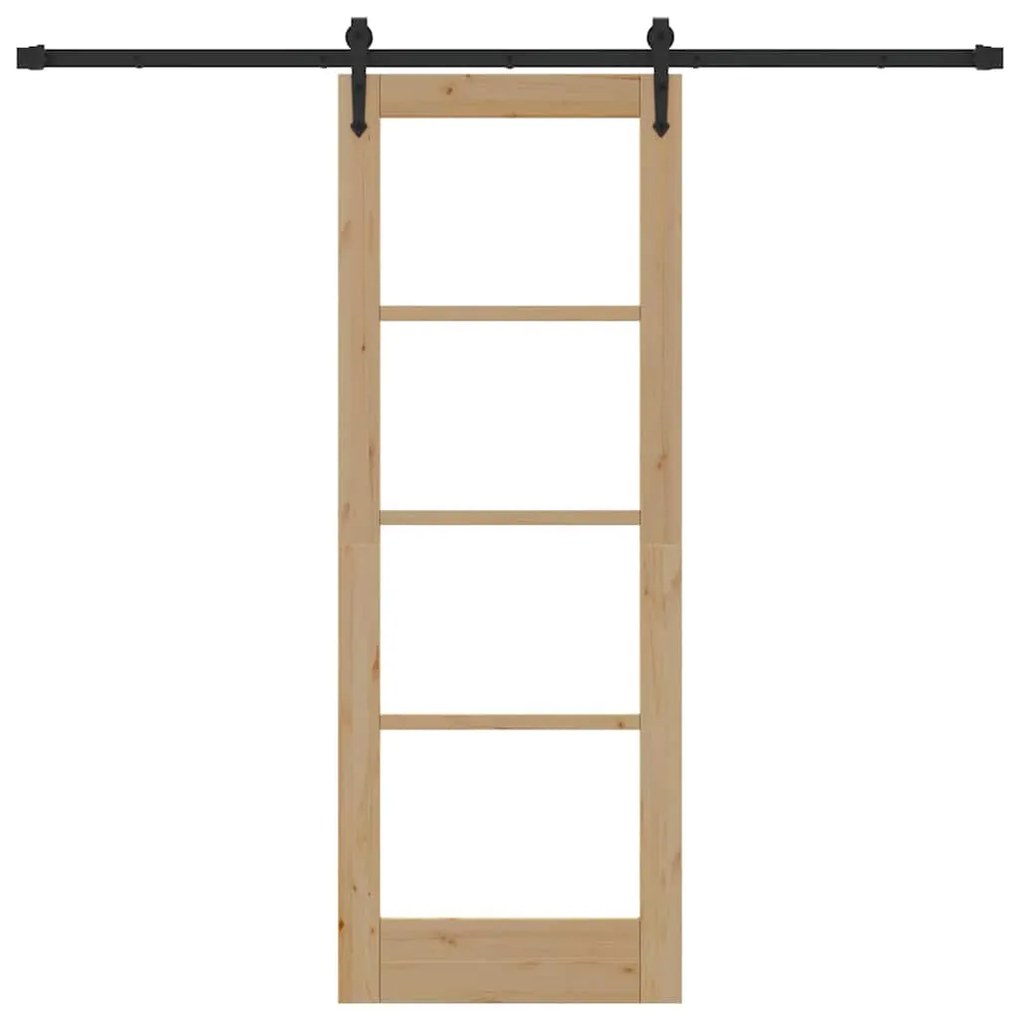 vidaXL Συρόμενη Πόρτα ORKDAL Καφέ 73.5 x 198.5 εκ. Ξύλο και μέταλλο