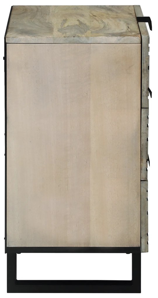 vidaXL Κομοδίνα με συρτάρι Λευκό και Μαύρο 50 x 33 x 60 εκ