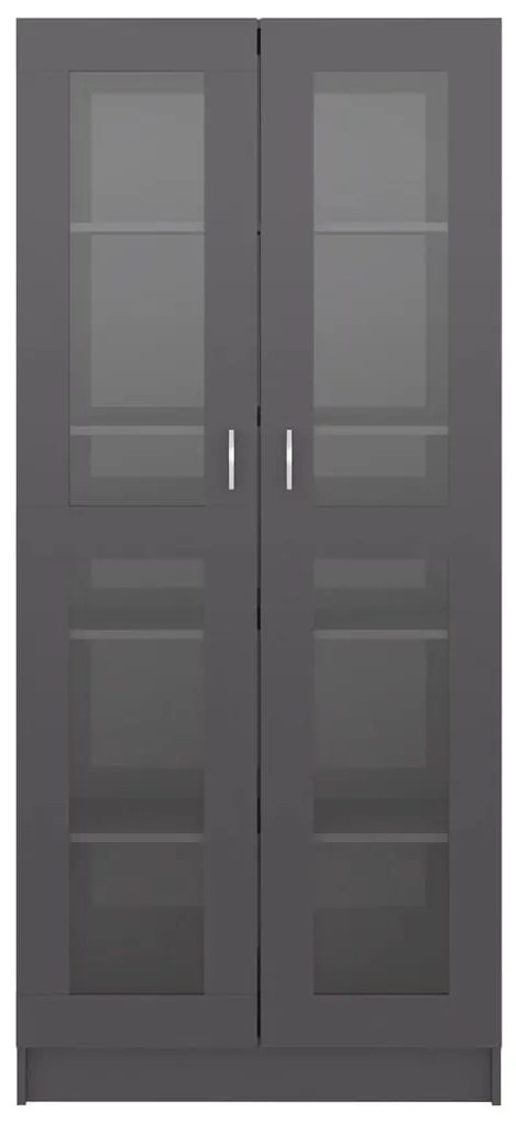vidaXL Βιτρίνα Γυαλιστερό Γκρι 82,5 x 30,5 x 185,5 εκ. Μοριοσανίδα