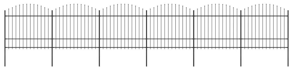 vidaXL Κάγκελα Περίφραξης με Λόγχες Μαύρα (1,5-1,75)x10,2 μ. Ατσάλινα