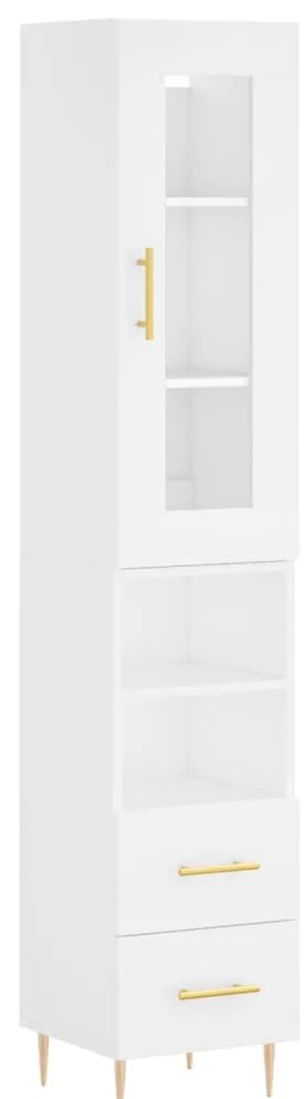 vidaXL Ντουλάπι Λευκό 34,5 x 34 x 180 εκ. από Επεξεργασμένο Ξύλο