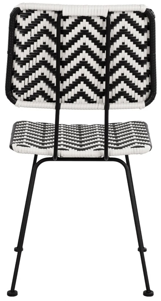 ΚΑΡΕΚΛΑ ΜΕΤΑΛΛΙΚΗ ALLEGRA HM5693 ΜΕ WICKER ΜΑΥΡΟ-ΛΕΥΚΟ 46x56x88Υ εκ.