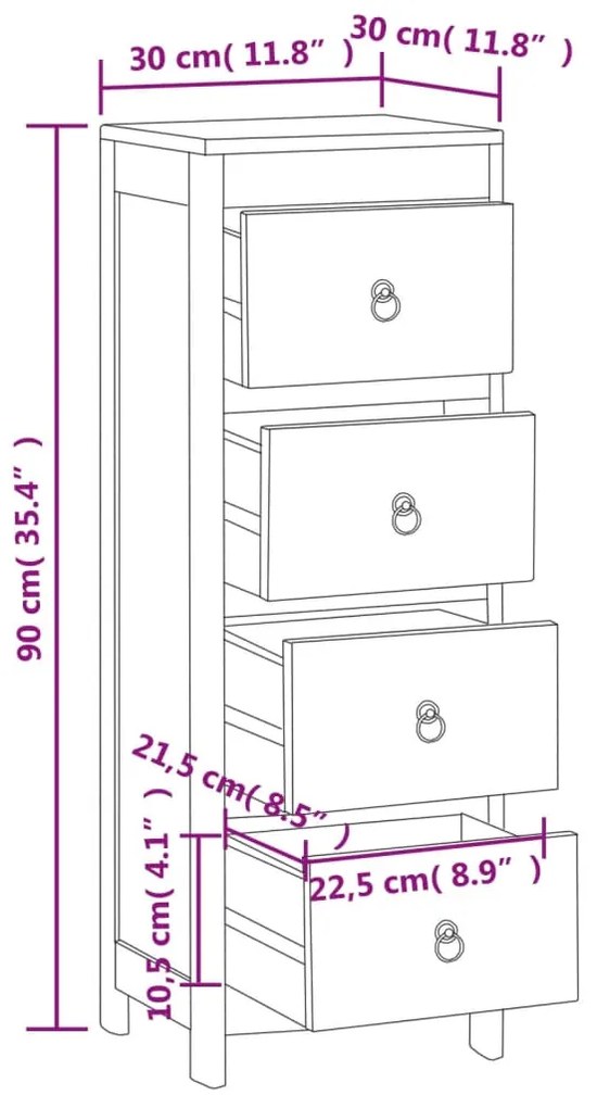 ΣΥΡΤΑΡΙΕΡΑ 30 X 30 X 90 ΕΚ. ΑΠΟ ΜΑΣΙΦ ΞΥΛΟ TEAK 340741