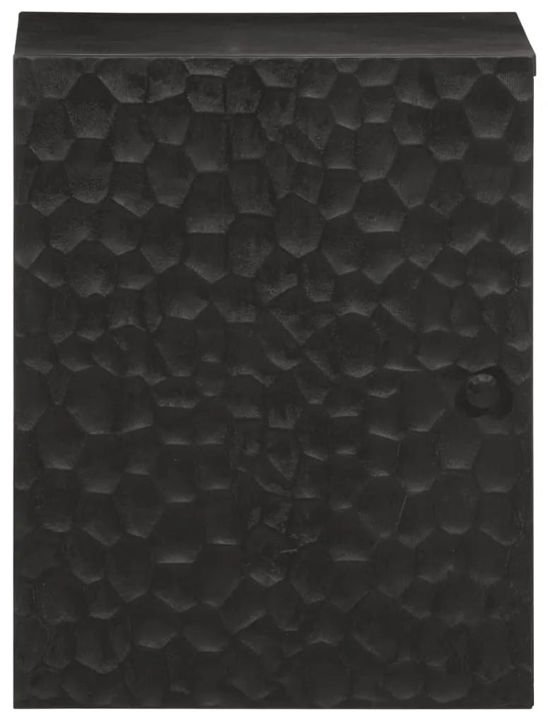 vidaXL Ντουλάπι Μπάνιου Επιτοίχιο Μαύρο 38x33x48 εκ. Μασίφ Ξύλο Μάνγκο