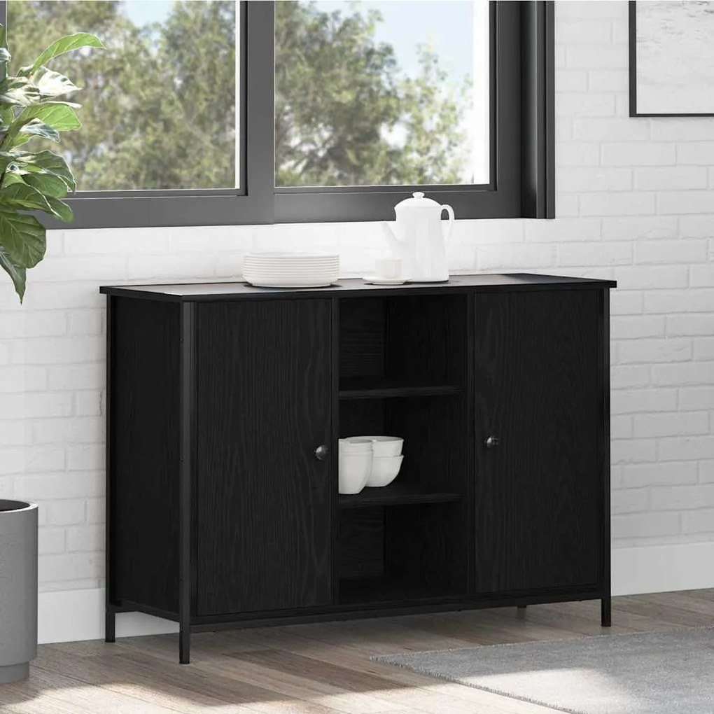 vidaXL Πλαϊνό γραφείο Μαύρη δρυς 100 x 35 x 70 εκ. Επεξεργασμένο ξύλο