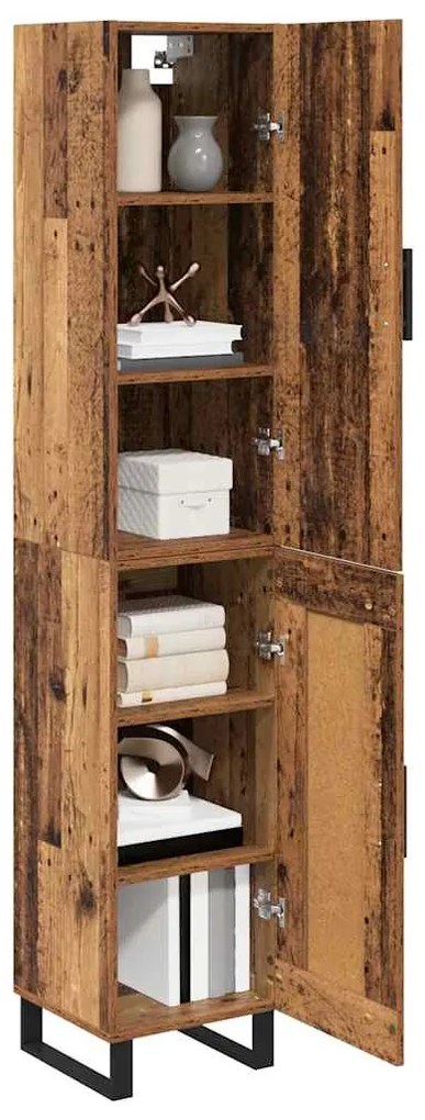 vidaXL Highboard Παλιό Ξύλο 34,5 x 34 x 180 εκ. Επεξεργασμένο ξύλο