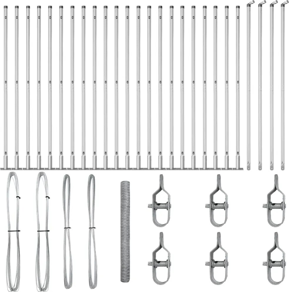 vidaXL Στύλος Περιφράξεων Ασημί