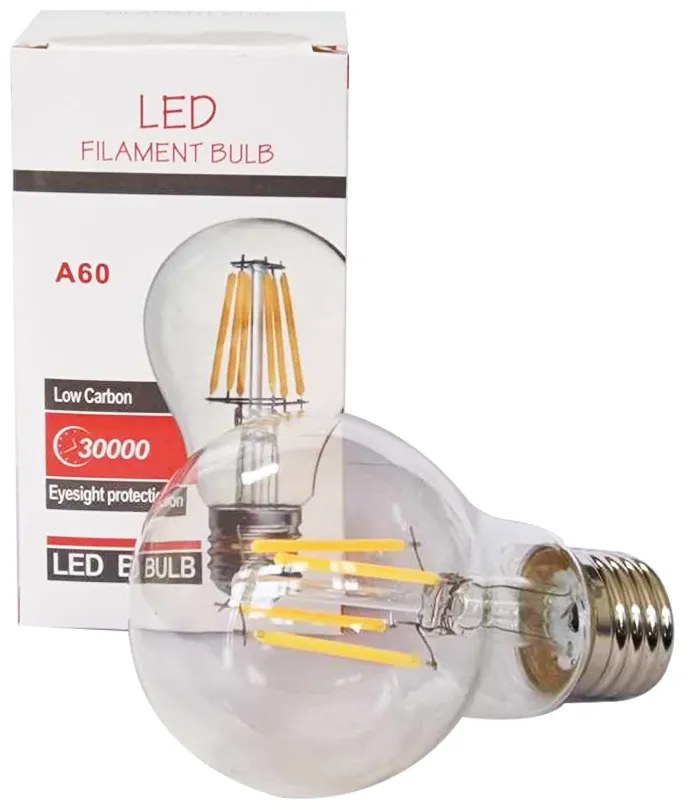 Artekko Filament Bulb Λάμπα LED A60 4W 2700K 85-265V E27 Clear (6.5x6.5x11)cm