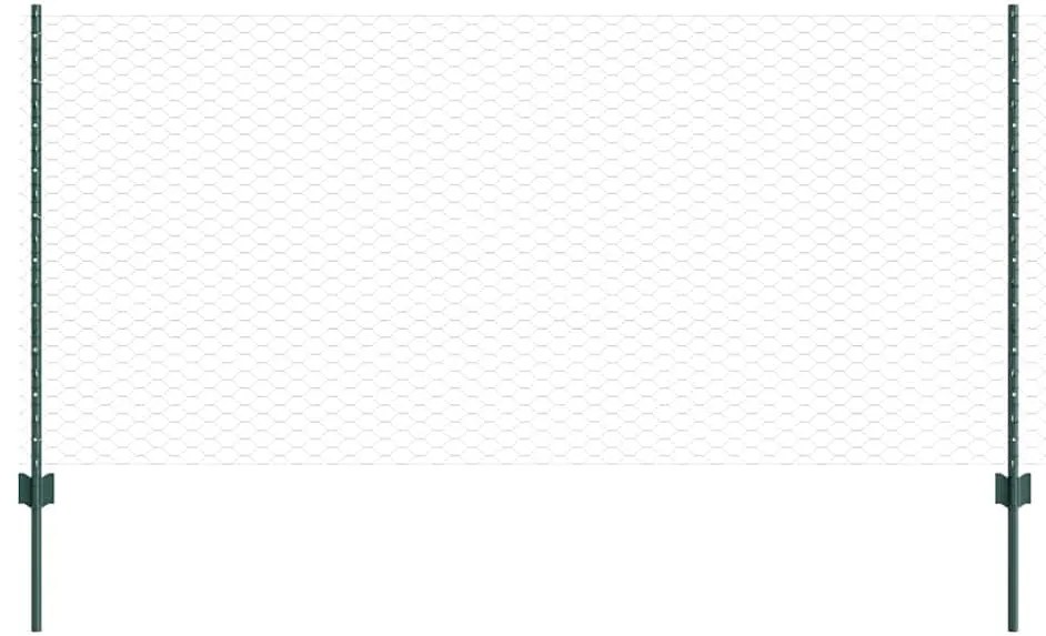 vidaXL Τείχος και Πόστ Πράσινο 1 x 25 m Ατσάλι