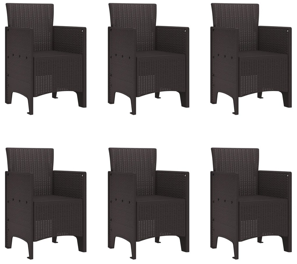 vidaXL Σετ Φαγητού Κήπου 7 pcs Καφέ 200 x 100 x 73 εκ.
