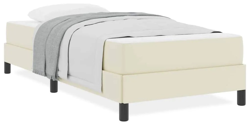 vidaXL Σκελετός Κρεβατιού με στρώμα Κρεμ 100 x 200 cm ύφασμα