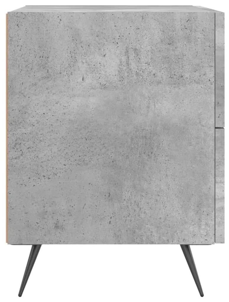 Κομοδίνο Γκρι Σκυροδ. 40 x 35 x 47,5 εκ. από Επεξεργασμένο Ξύλο - Γκρι