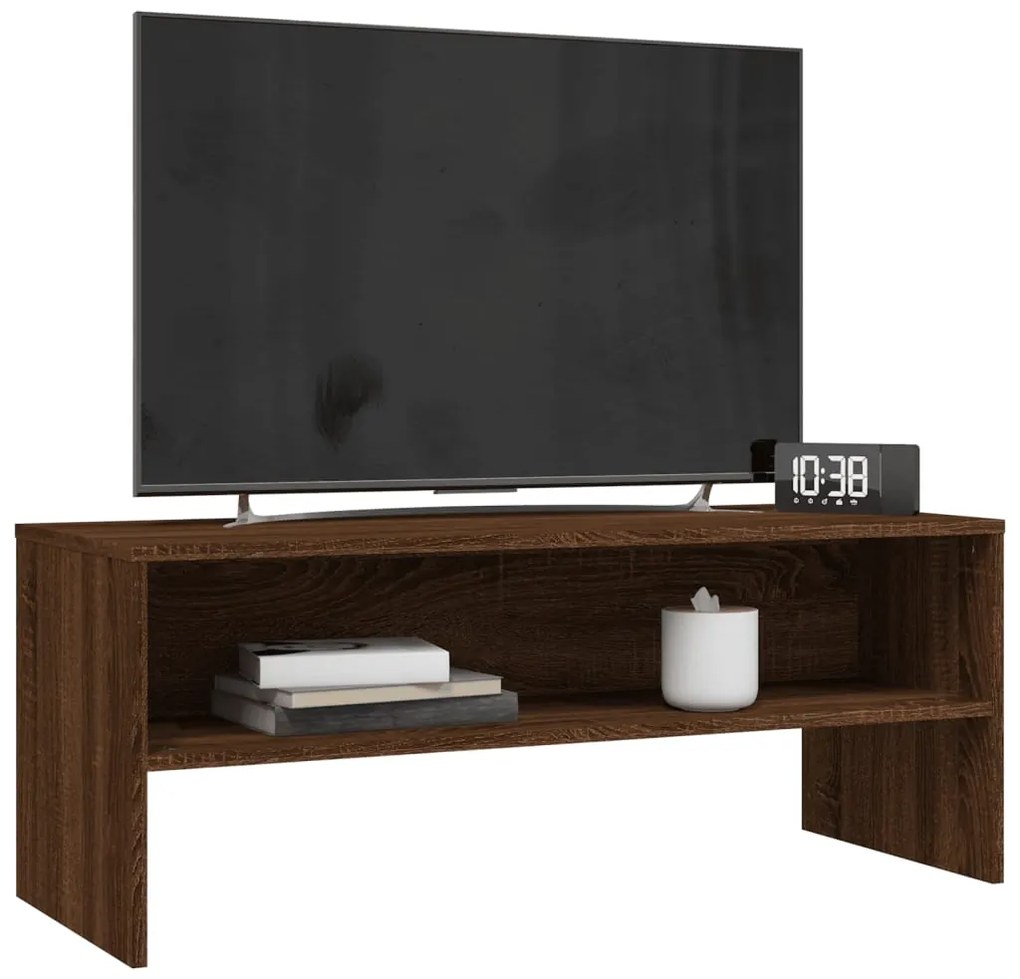 vidaXL Έπιπλο Τηλεόρασης Καφέ Δρυς 100x40x40 εκ. Επεξεργασμένο Ξύλο
