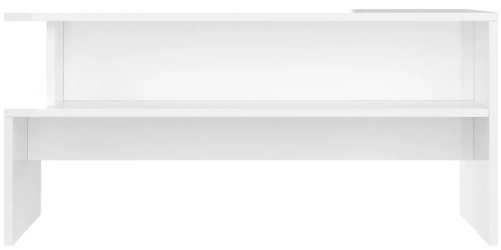 vidaXL Τραπεζάκι Σαλονιού Γυαλ. Λευκό 90x55x42,5 εκ. Επεξεργ. Ξύλο