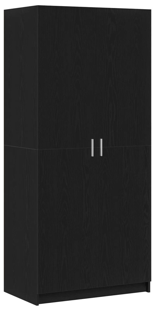 vidaXL Ντουλάπα  Μαύρο Δρυς 80x51x180 εκ Επεξεργασμένο Ξύλο