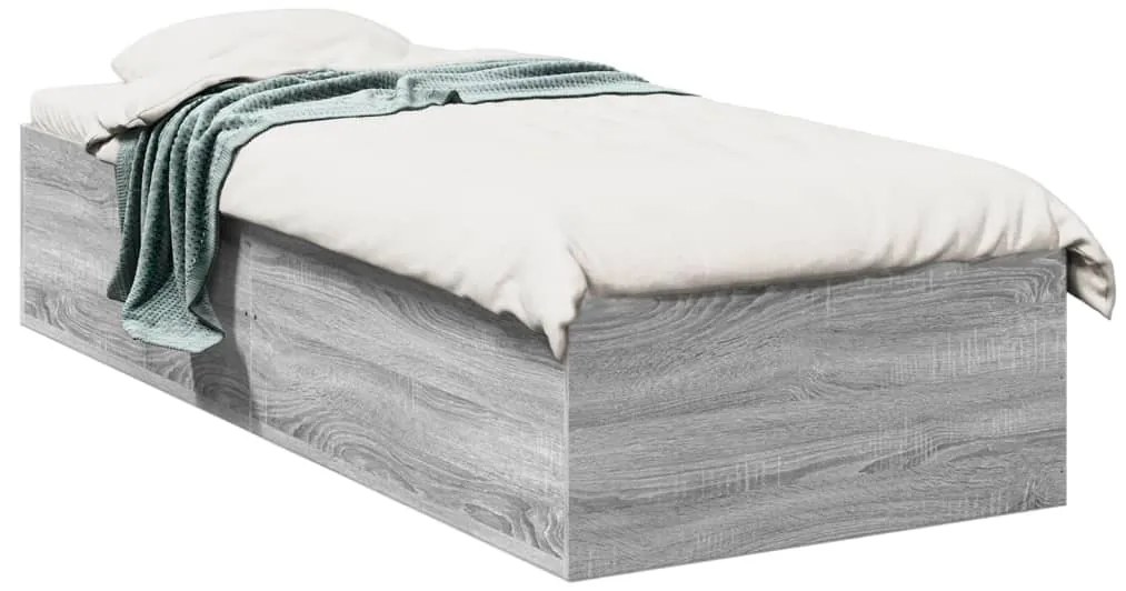 vidaXL Πλαίσιο Κρεβατιού Γκρι Sonoma 75x190 εκ. Επεξεργασμένο Ξύλο