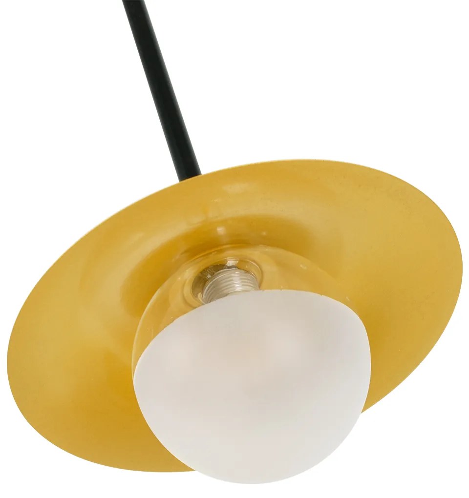GloboStar® JOLIET 00778 Μοντέρνο Φωτιστικό Οροφής Δίφωτο 2 x G9 AC 230V Μαύρο - Χρυσό Μεταλλικό Πλέγμα Μ93 x Π20 x Υ100cm