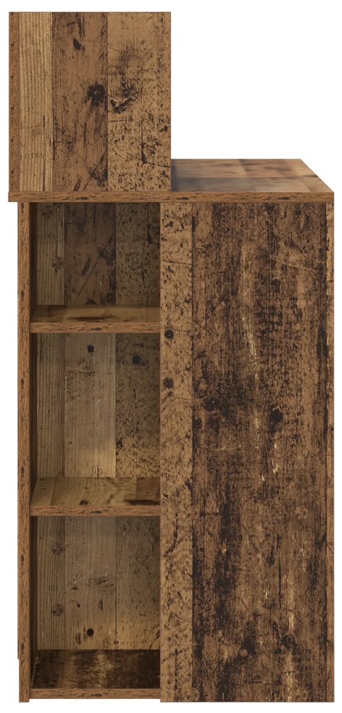 vidaXL Γραφείο με Αποθήκευση Παλιό Ξύλο 90x48x101.5 cm Επεξεργασμένο Ξύλο