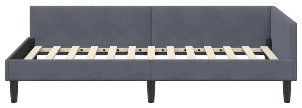 vidaXL Κρεβάτι Γωνίας με κεφαλάρι Σκούρο Γκρι 80 εκ x 200 εκ