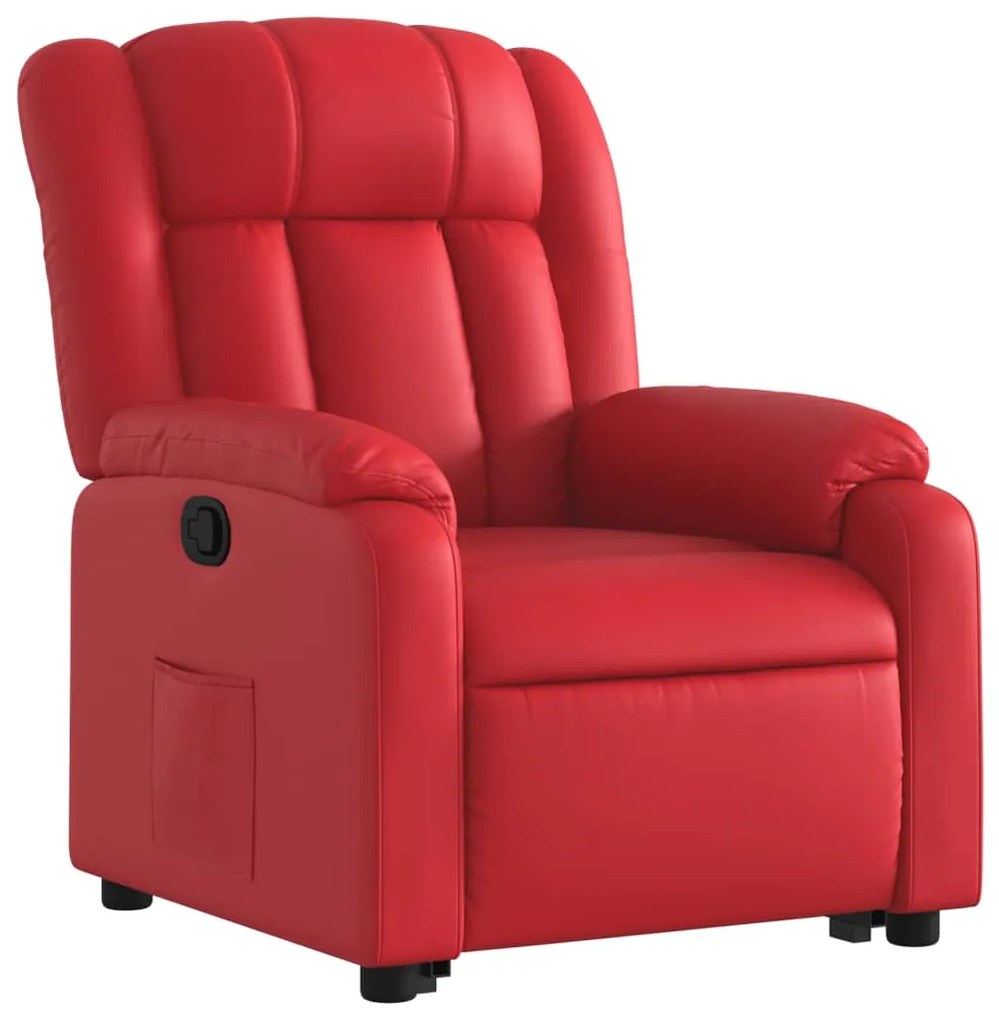 vidaXL Πολυθρόνα Ανακλινόμενη με Ανύψωση Κόκκινη από Συνθετικό Δέρμα
