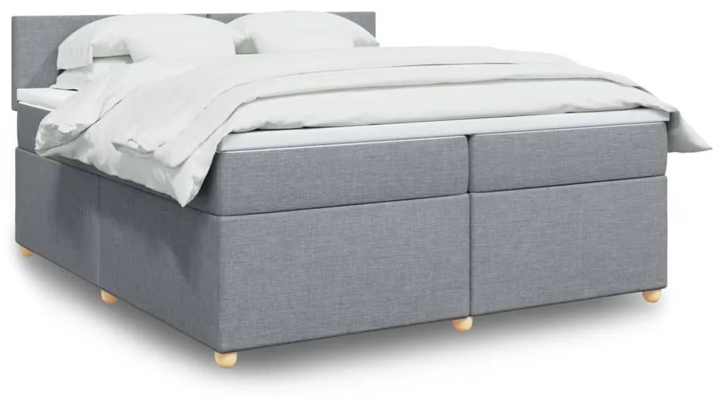 ΚΡΕΒΑΤΙ BOXSPRING ΜΕ ΣΤΡΩΜΑ ΑΝΟΙΧΤΟ ΓΚΡΙ 200X200 ΕΚ. ΥΦΑΣΜΑΤΙΝΟ 3289080