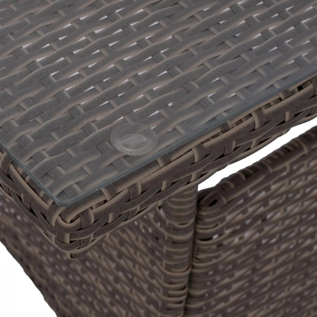 Τραπέζι Military μεταλλικό Rattan γκρι 120x70x75Υ εκ. 120x70x75 εκ.
