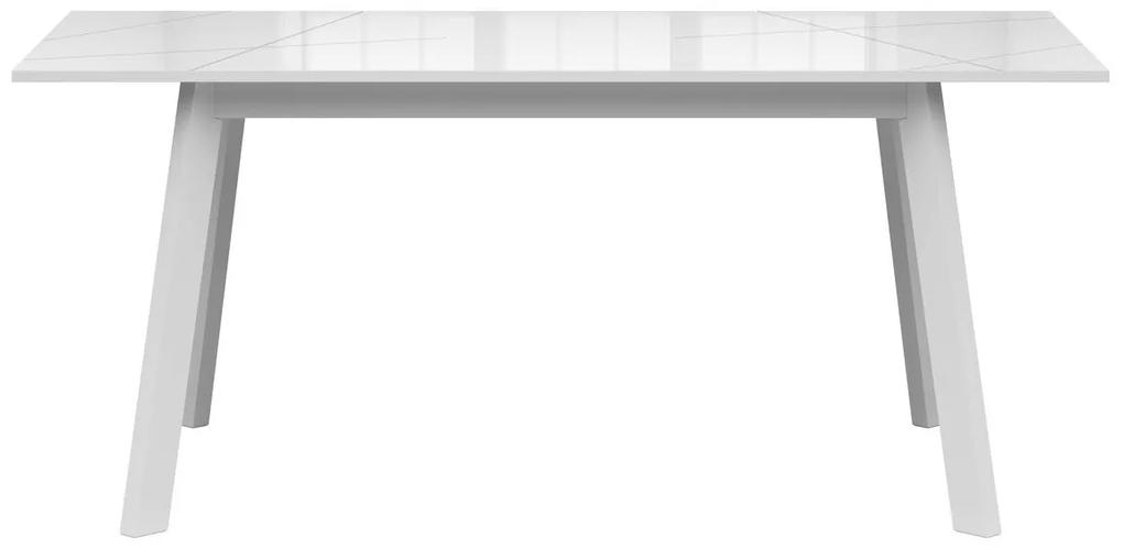 Τραπέζι Boston CE125, Άσπρο, Γυαλιστερό λευκό, 77x85x140cm, 36 kg, Επιμήκυνση, Ινοσανίδες μέσης πυκνότητας, Ξύλο | Epipla1.gr