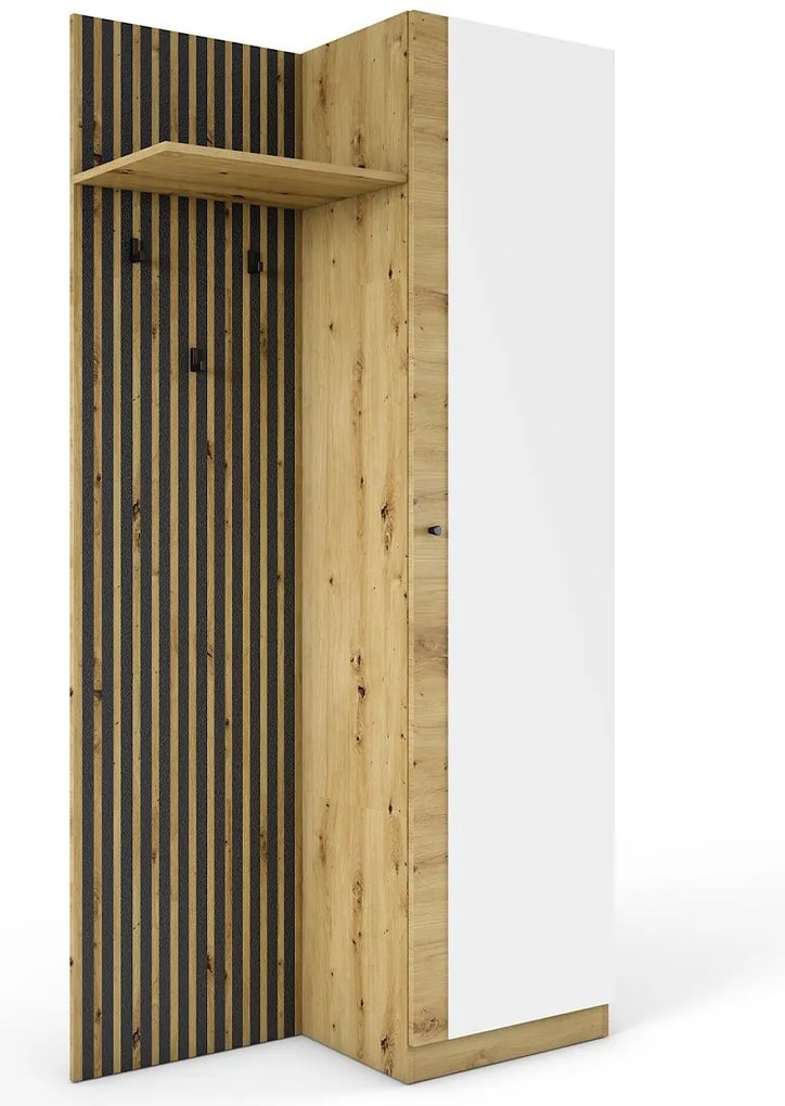 AURORA-2 Έπιπλο Εισόδου Artizan Oak/Ανθρακί Μ100xΠ40xΥ189.5