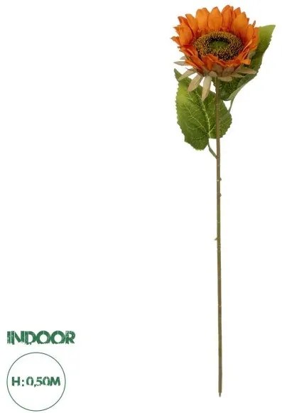 Artificial Garden ORANGE SUNFLOWER BRANCH 21213 Τεχνητό Διακοσμητικό Κλαδί Ηλιοτρόπιο Πορτοκαλί Y50cm Globostar-21213-Πορτοκαλί 21213