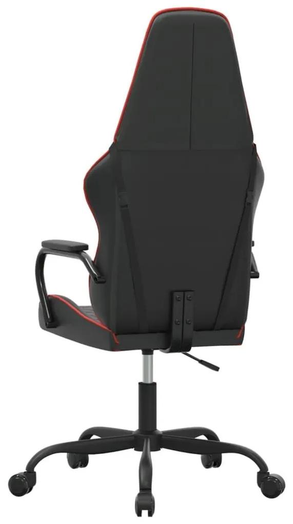 Καρέκλα Gaming Μασάζ Κόκκινο και Μαύρο από Συνθετικό Δέρμα - Κόκκινο