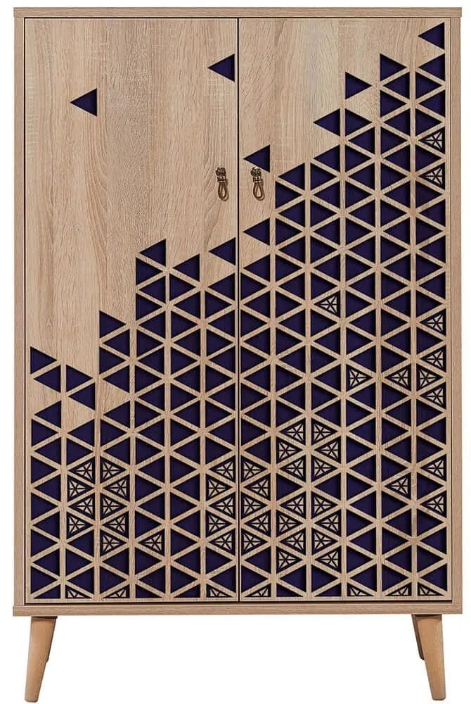 Παπουτσοθήκη - Ντουλάπι Multibox 869VEL3976 80x36x127cm Oak-Blue Cipboard,Wood