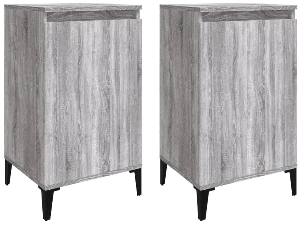 vidaXL Κομοδίνα 2 τεμ. Γκρι Sonoma 40x35x70 εκ. από Επεξεργασμένο Ξύλο